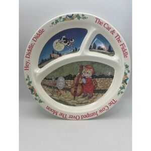 Selandia Cat & the Fiddle Nursery Rhyme Divided Melamine Dish vtg